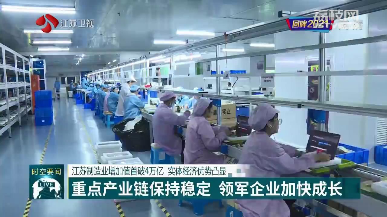 【回眸2021】江蘇制造業增加值首破4萬億 實體經濟優勢凸顯，穩中有進領跑全國